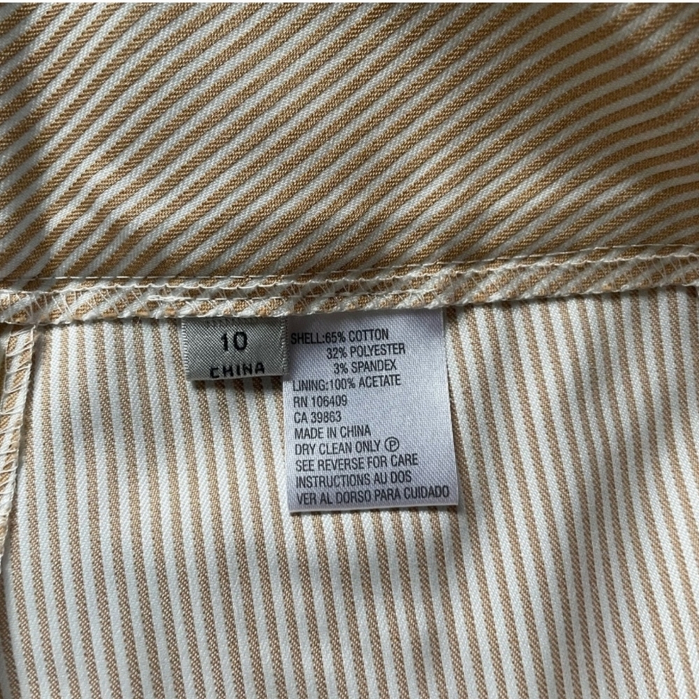 Tahari ASL Light Beige Pinstripe Pantsuit - Picture 8 of 10